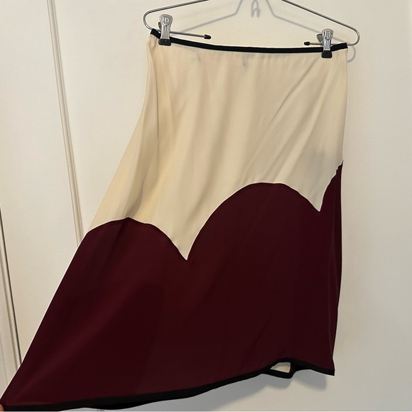 Marni silk blend A-line maroon/cream skirt - size 40 (US 4) - Picture 3 of 8